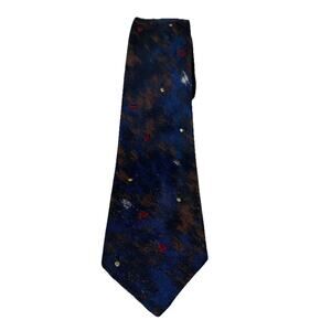 Abstract Art 100% Silk NECKTIE Tie SKINNY NARROW Painterly Artsy 80s Men’s OS